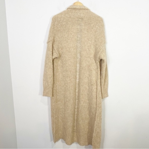 360 Sweater Italian Yarn Alpaca Wool Duster Cardigan Tan Large - Picture 3 of 10